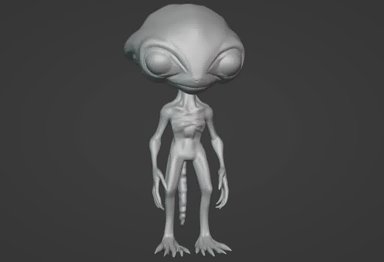 Realistic Gray Alien 3D print model_45