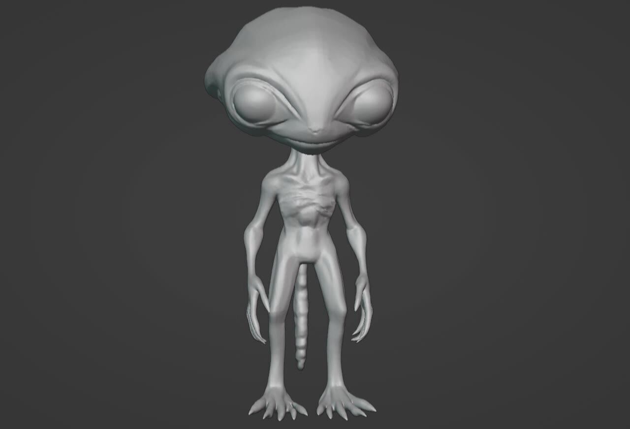 Realistic Gray Alien 3D print model_2