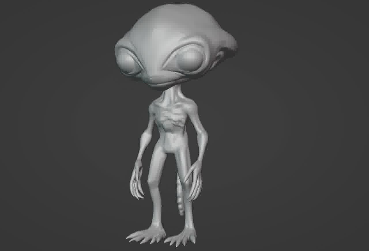 Realistic Gray Alien 3D print model_41