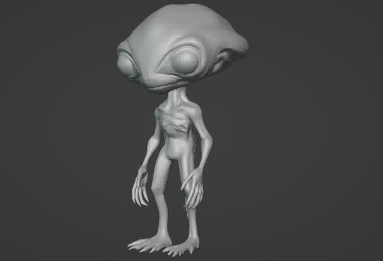 Realistic Gray Alien 3D print model_40
