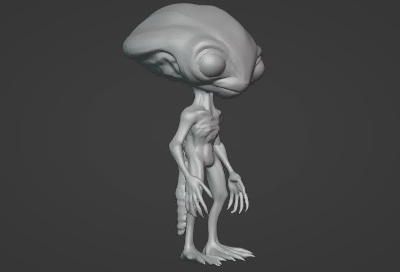 Realistic Gray Alien 3D print model_8