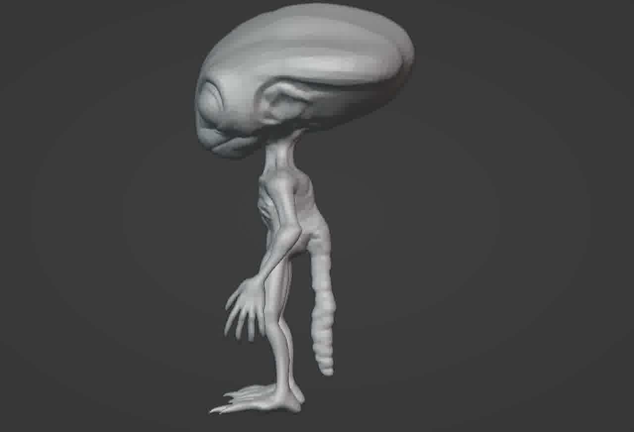 Realistic Gray Alien 3D print model_33