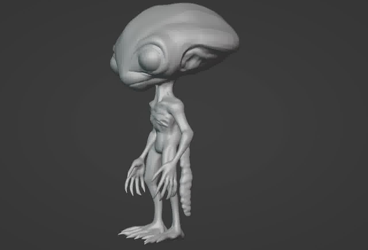 Realistic Gray Alien 3D print model_37