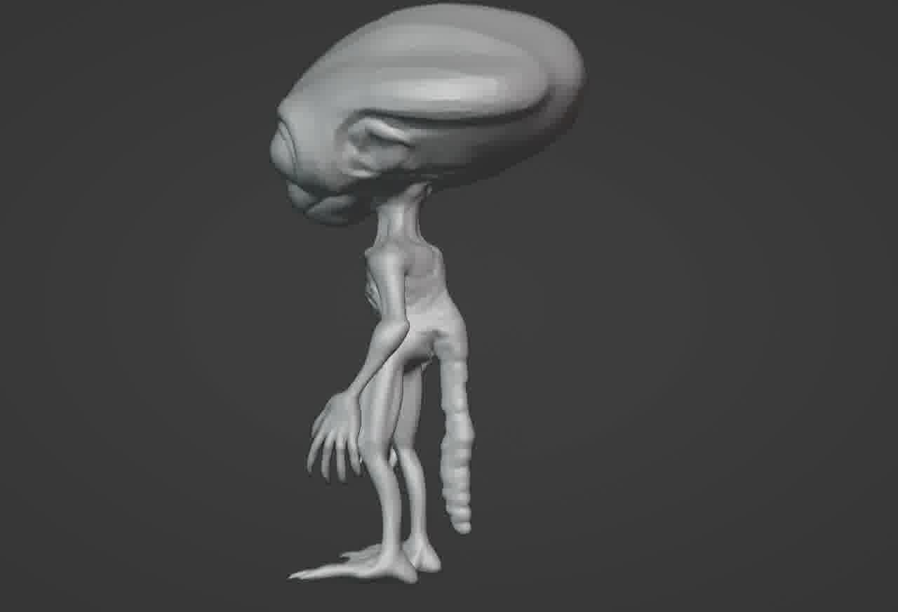 Realistic Gray Alien 3D print model_31