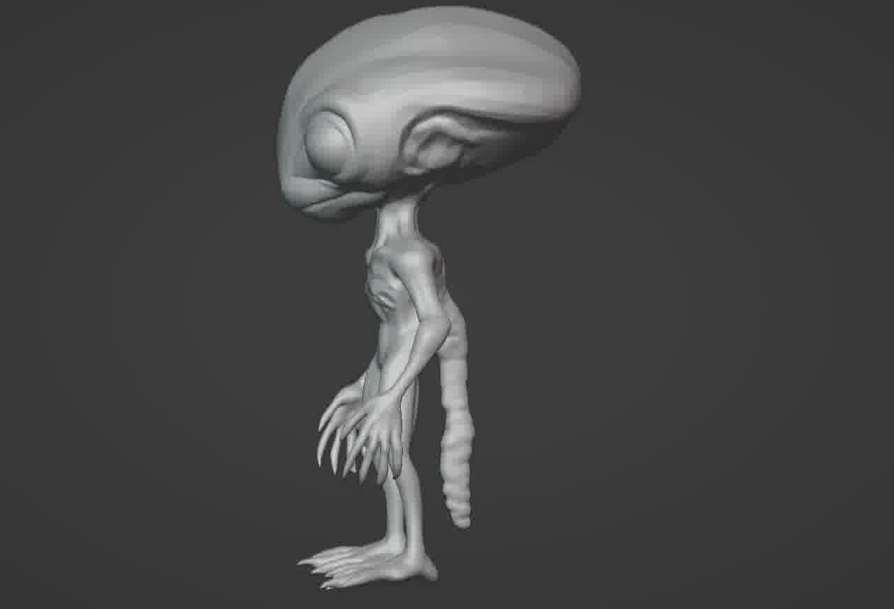 Realistic Gray Alien 3D print model_35