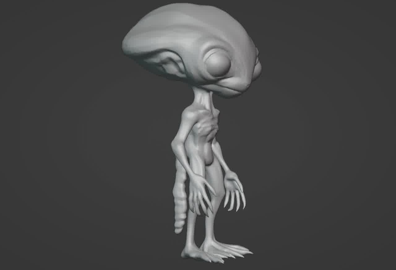 Realistic Gray Alien 3D print model_9