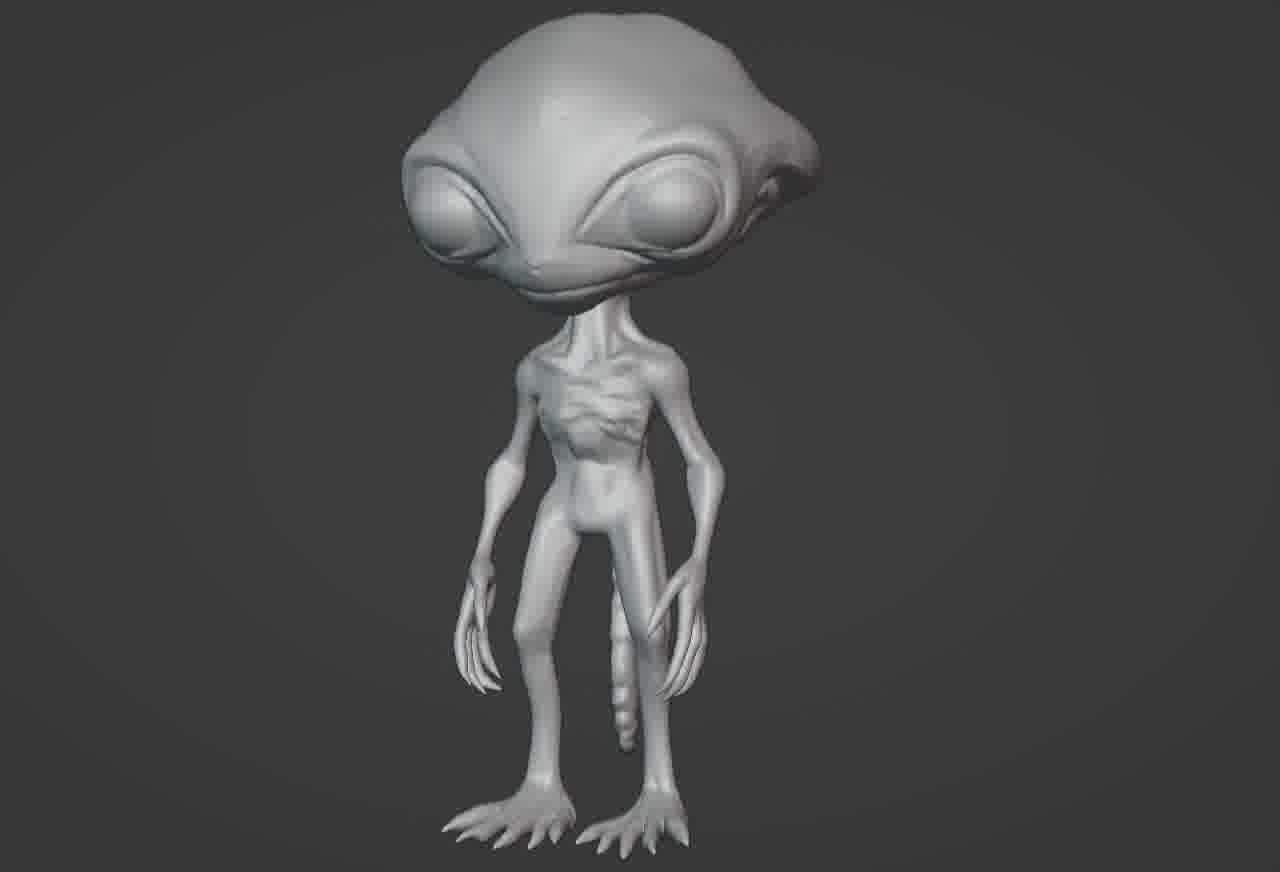 Realistic Gray Alien 3D print model_42