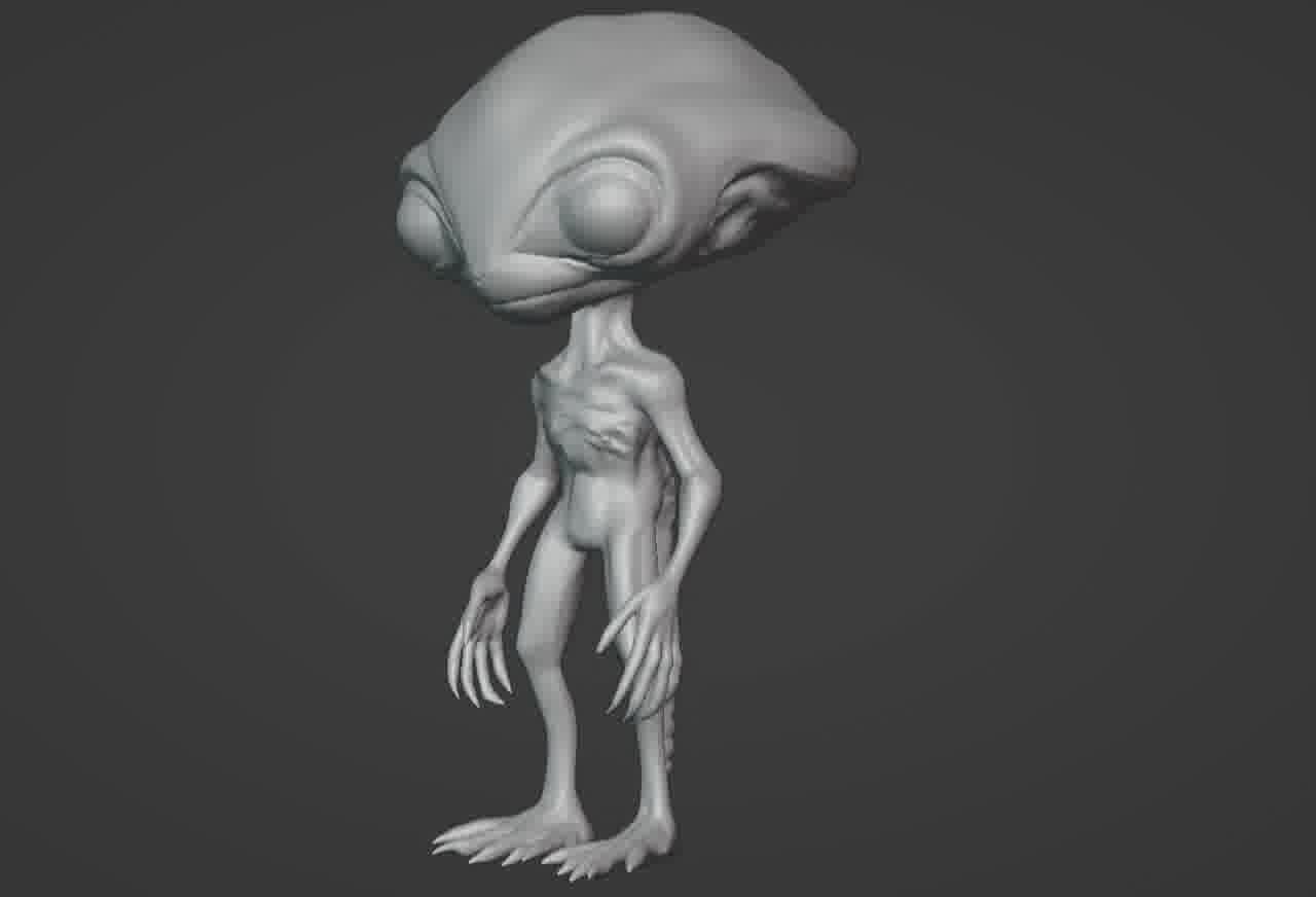 Realistic Gray Alien 3D print model_39