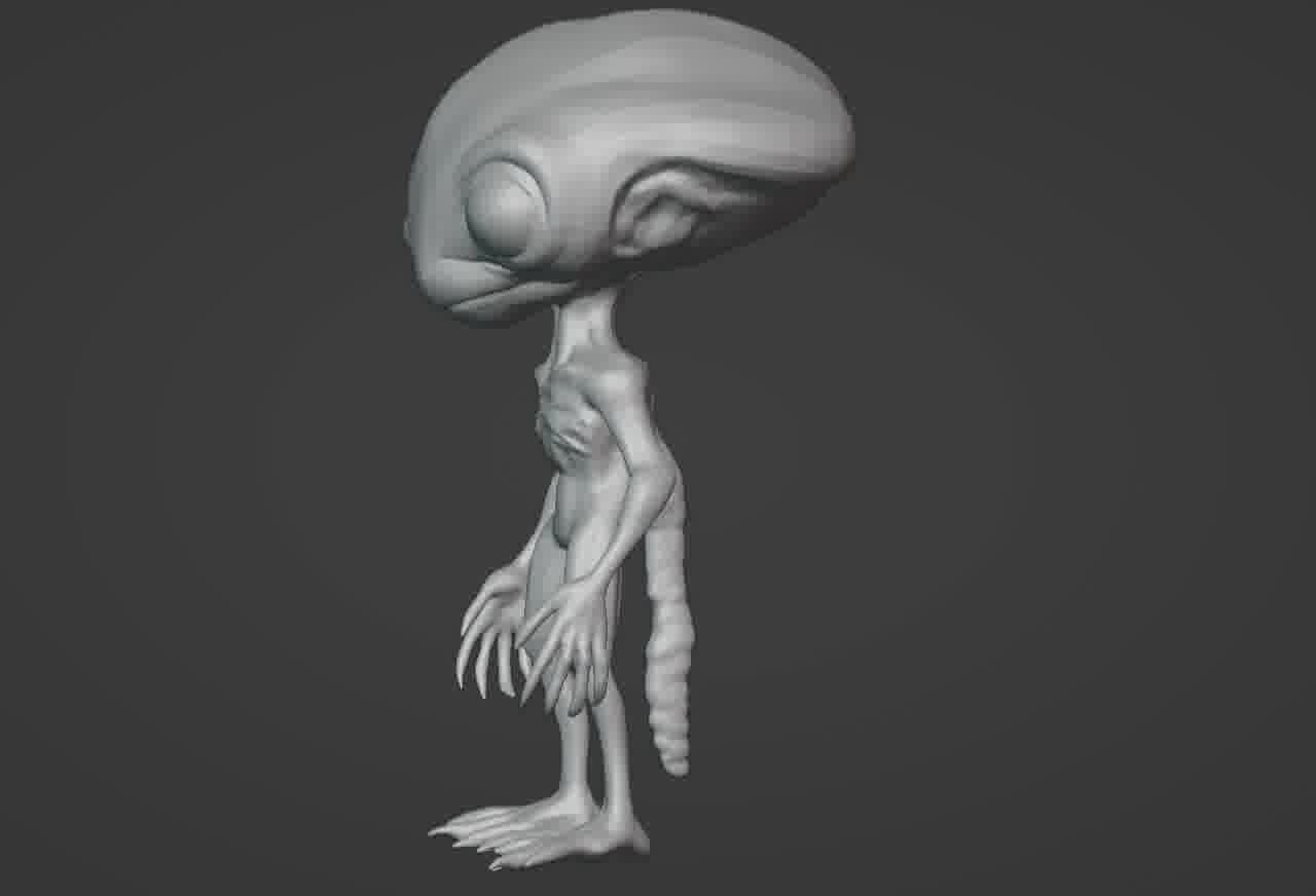 Realistic Gray Alien 3D print model_36