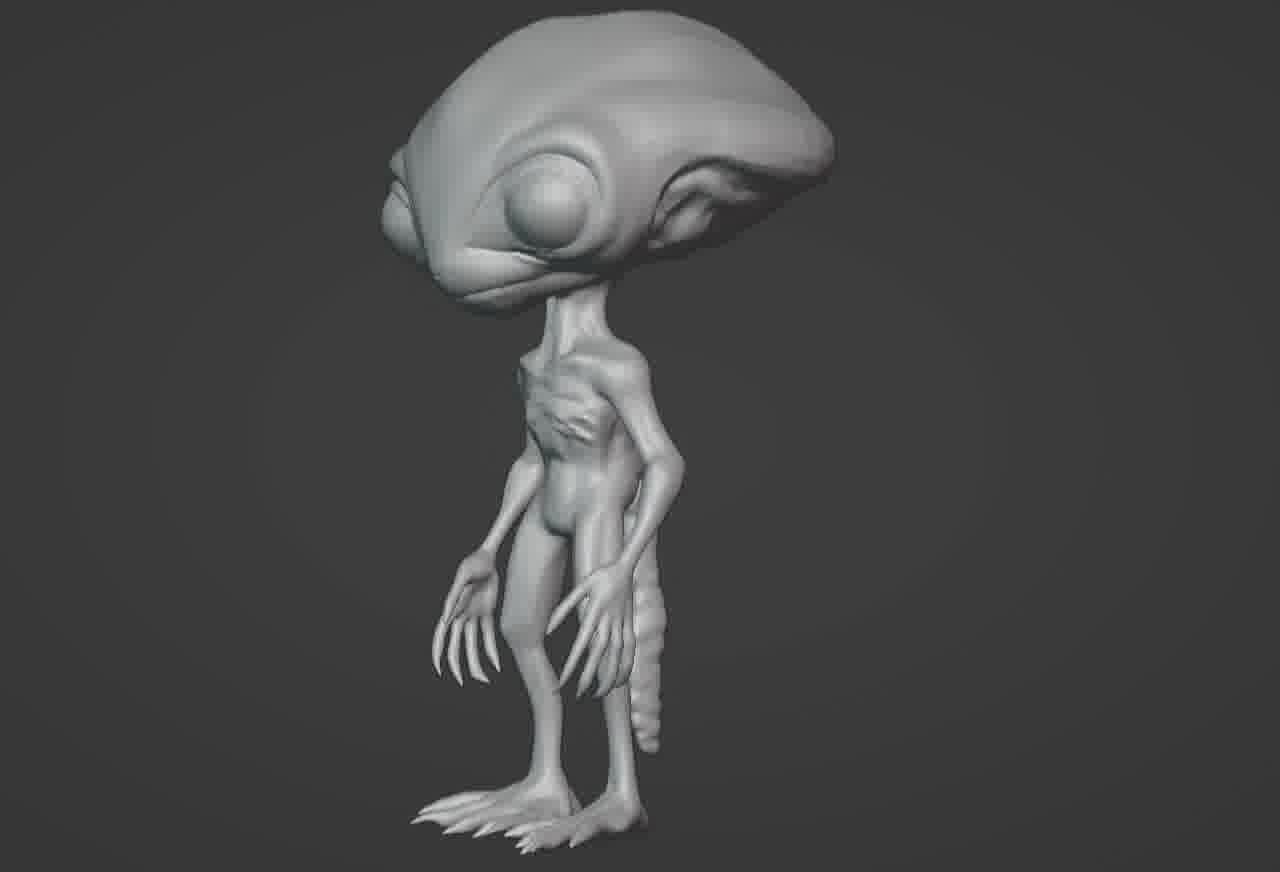 Realistic Gray Alien 3D print model_38