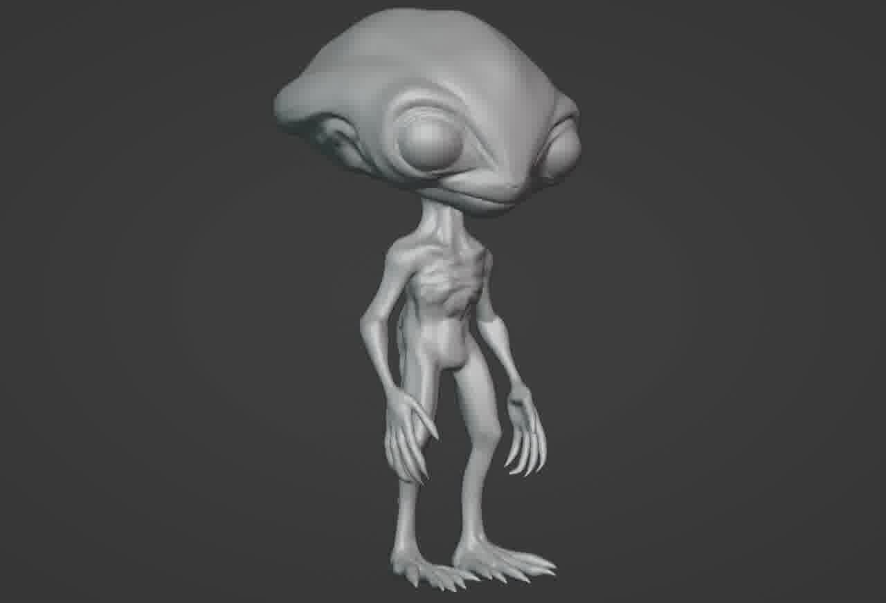 Realistic Gray Alien 3D print model_48