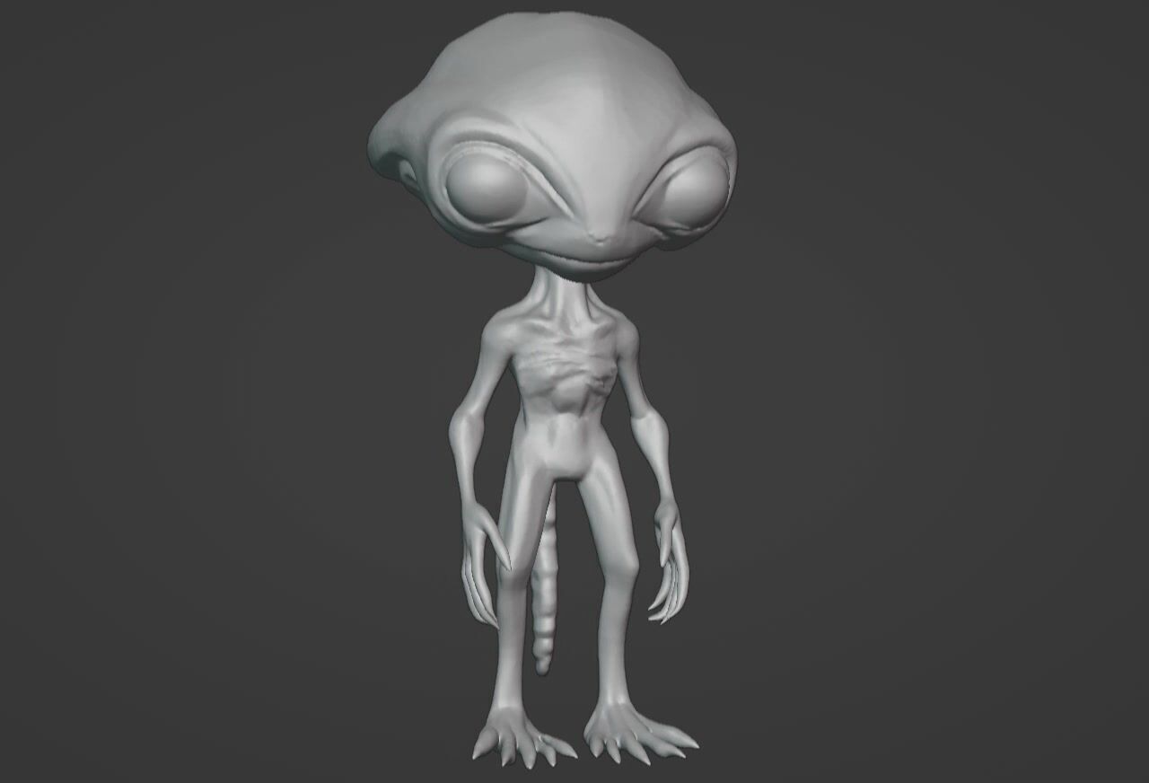Realistic Gray Alien 3D print model_3