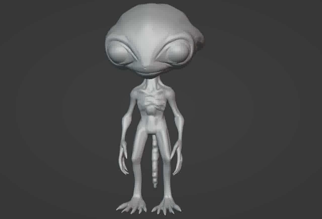 Realistic Gray Alien 3D print model_43
