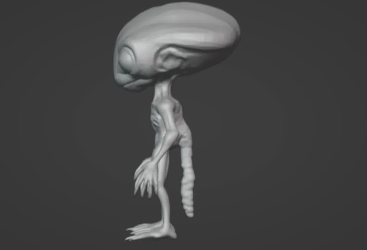 Realistic Gray Alien 3D print model_34