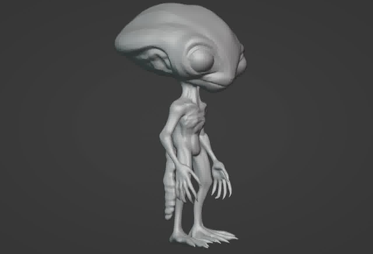 Realistic Gray Alien 3D print model_50