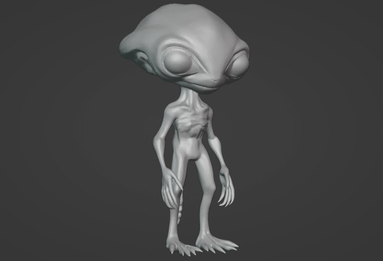 Realistic Gray Alien 3D print model_6