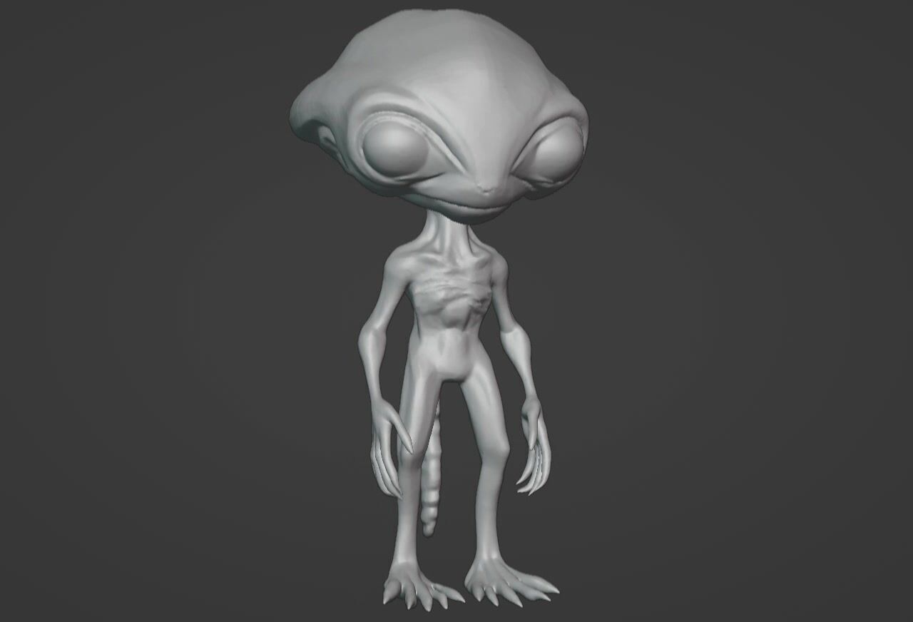 Realistic Gray Alien 3D print model_4