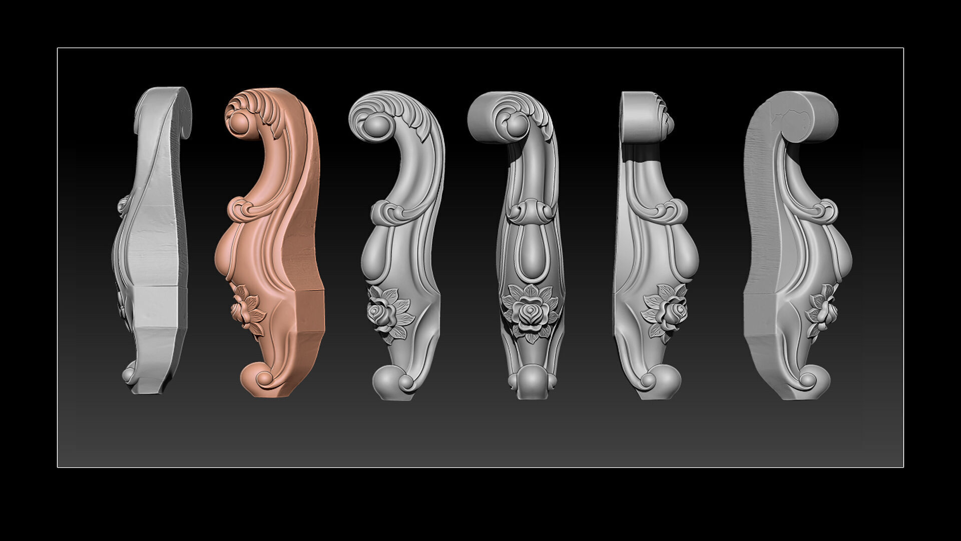 Classic Table and Chair Leg Model Kit -063 3D print model_2