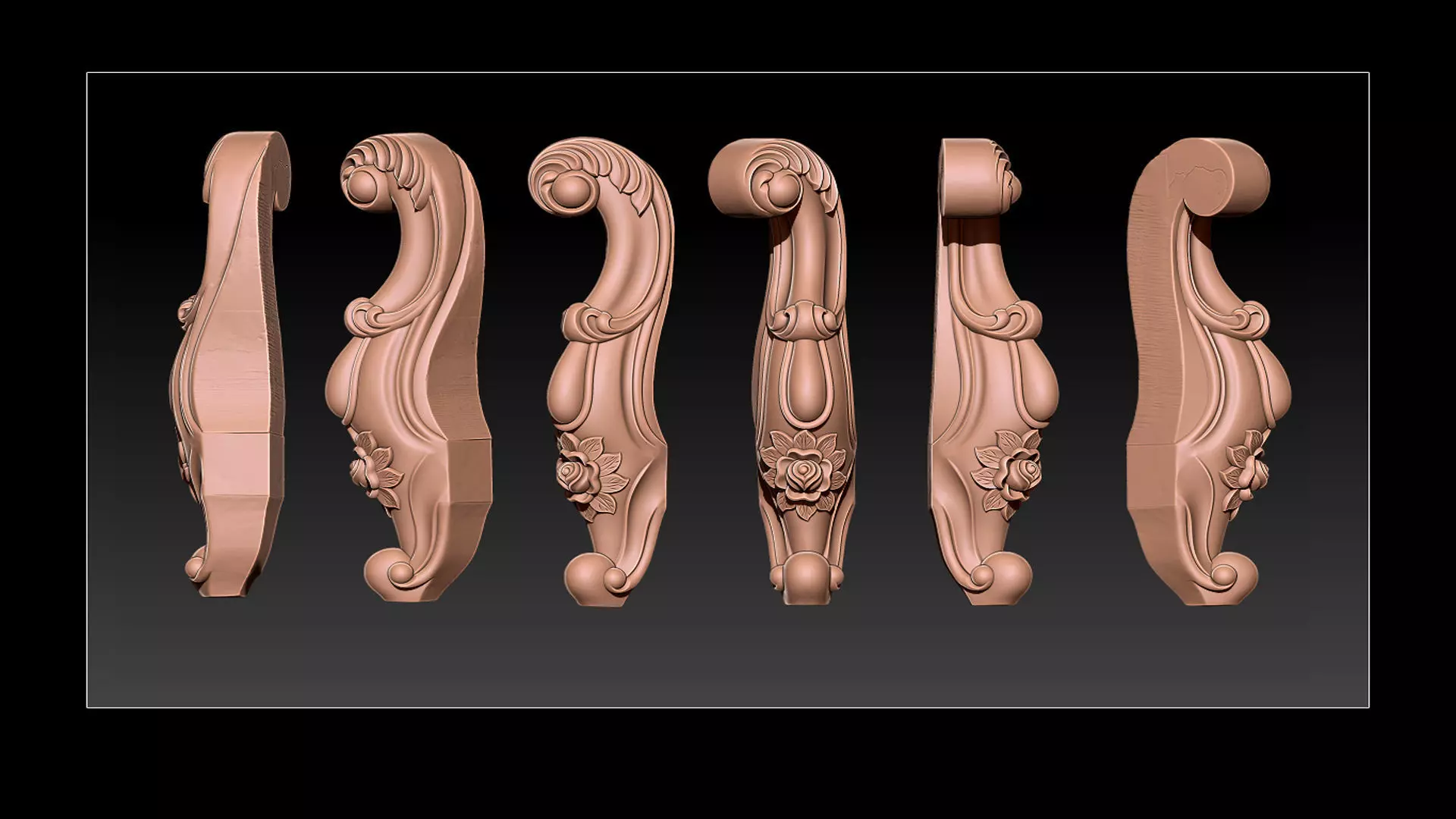 Classic Table and Chair Leg Model Kit -063 3D print model_0