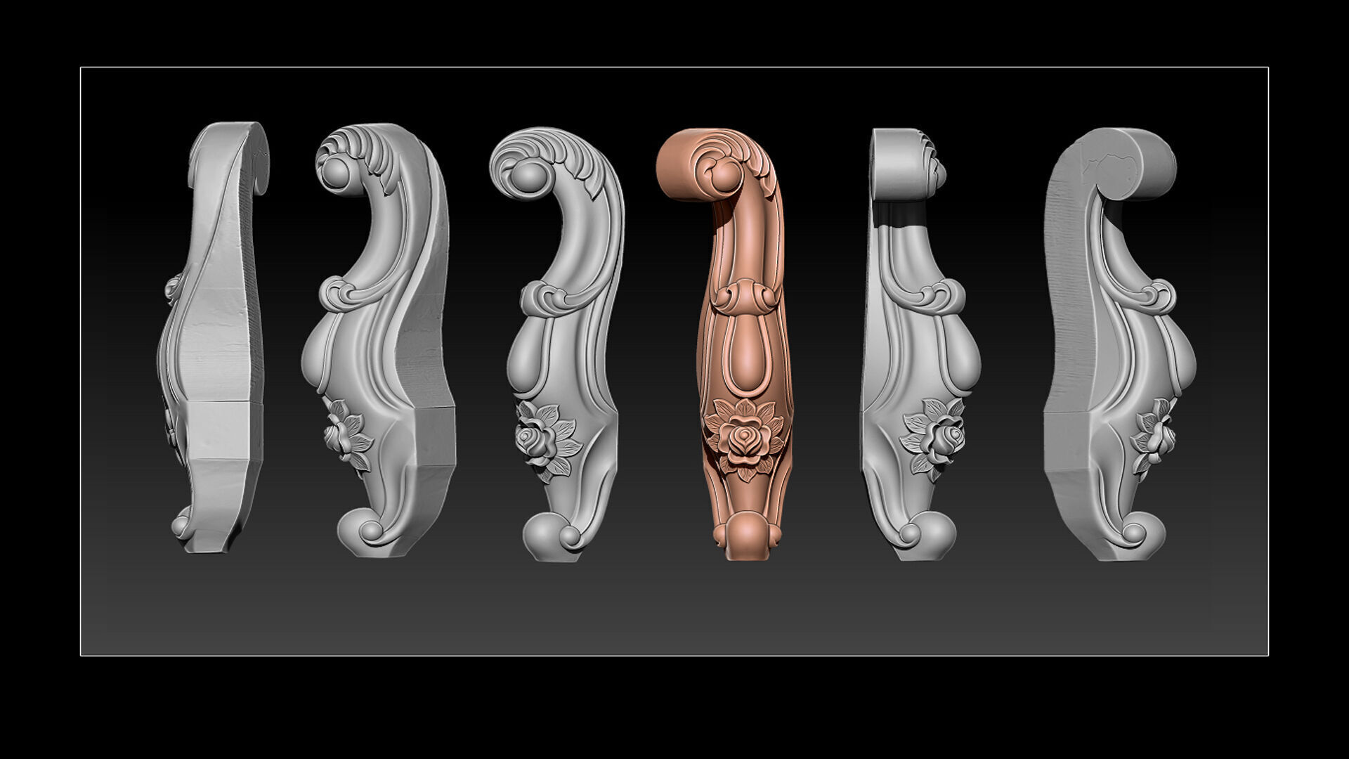 Classic Table and Chair Leg Model Kit -063 3D print model_4