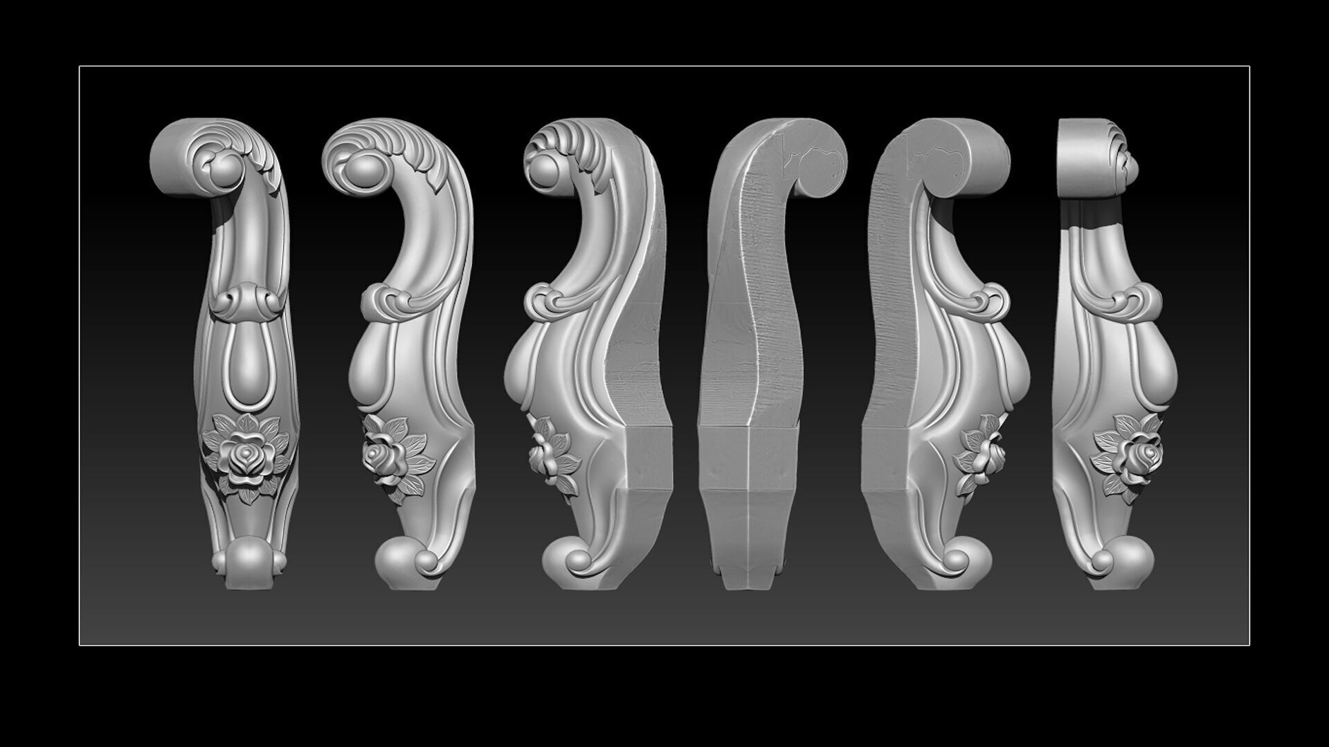 Classic Table and Chair Leg Model Kit -063 3D print model_19