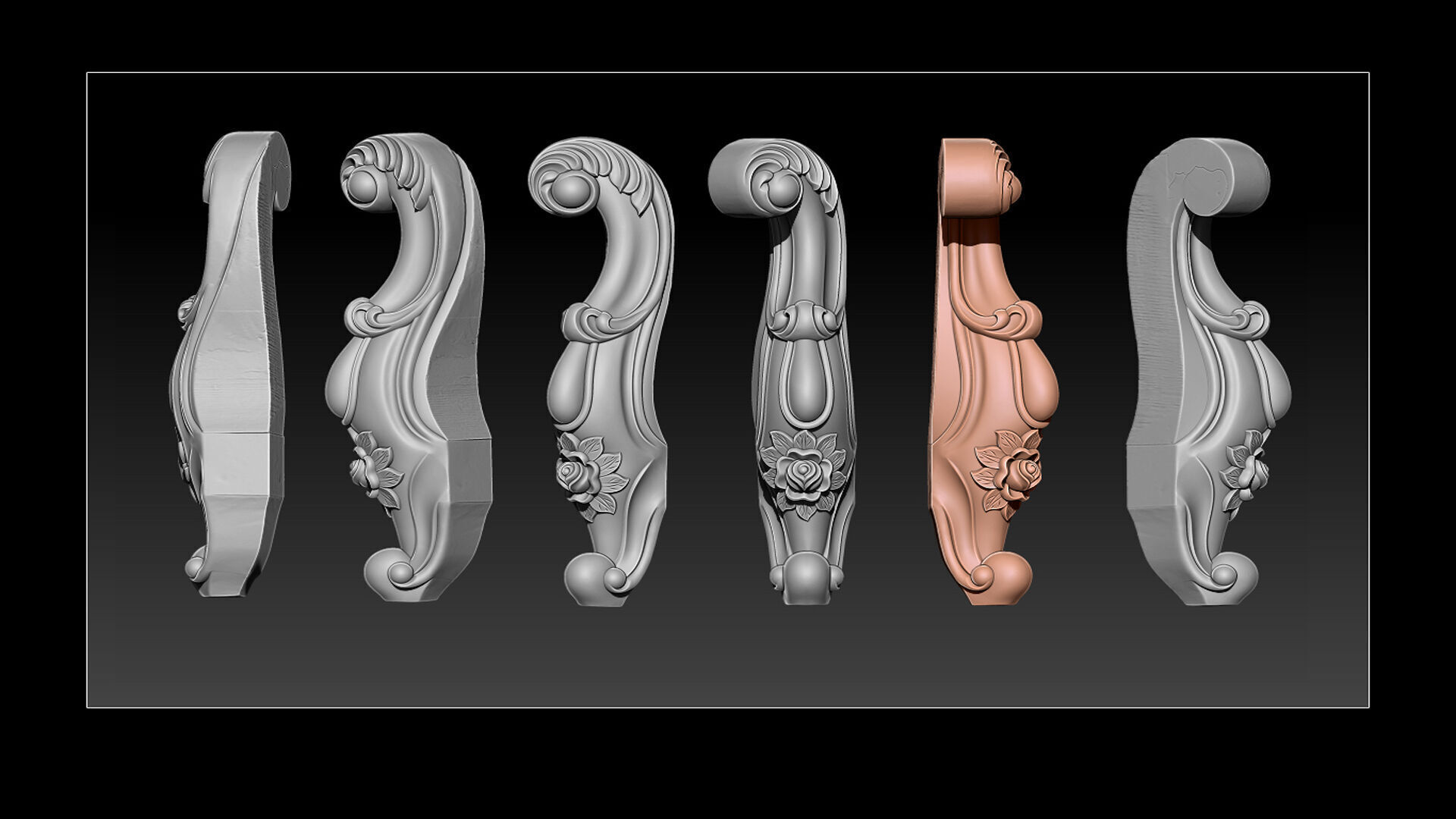 Classic Table and Chair Leg Model Kit -063 3D print model_5