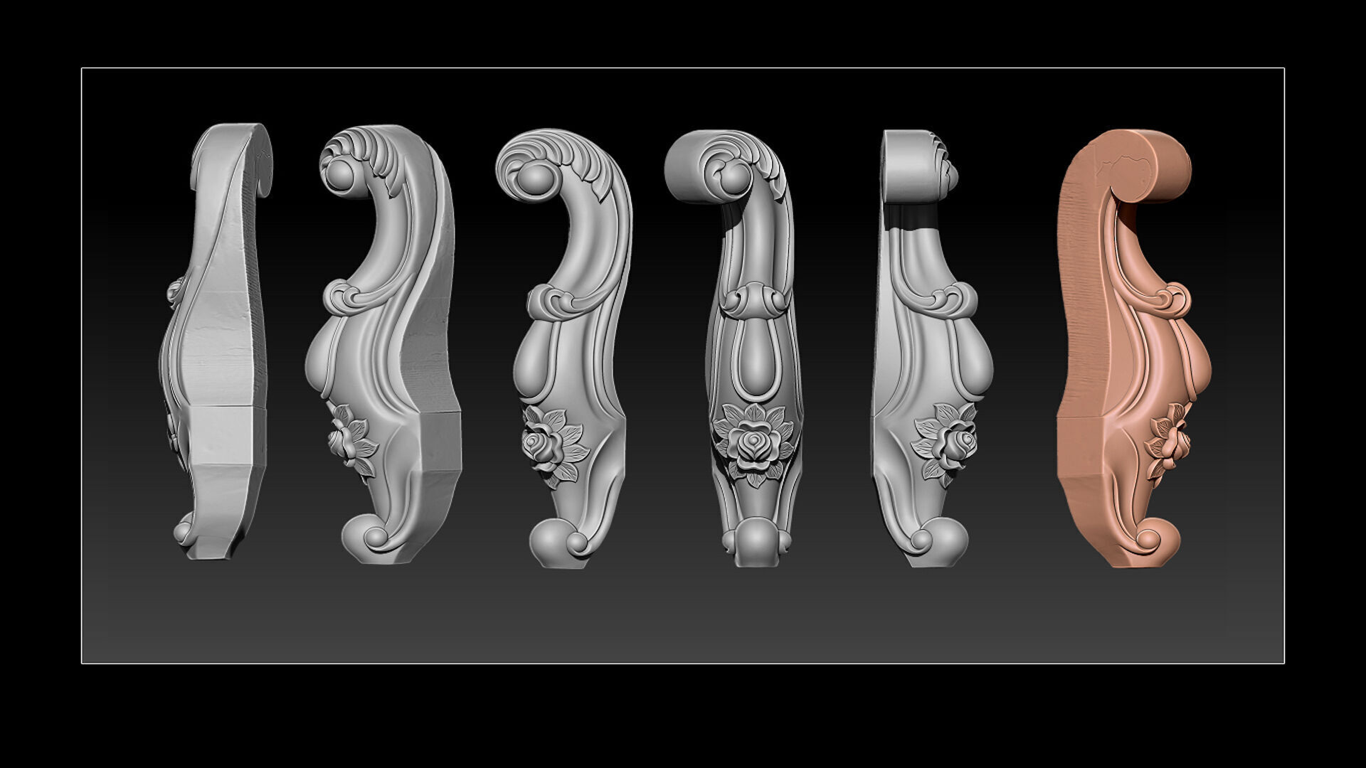 Classic Table and Chair Leg Model Kit -063 3D print model_6