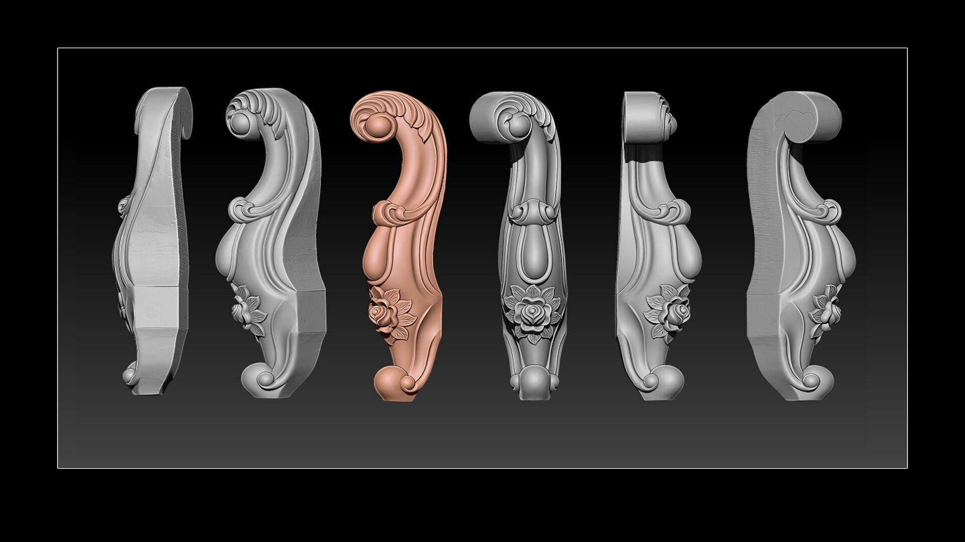 Classic Table and Chair Leg Model Kit -063 3D print model_3