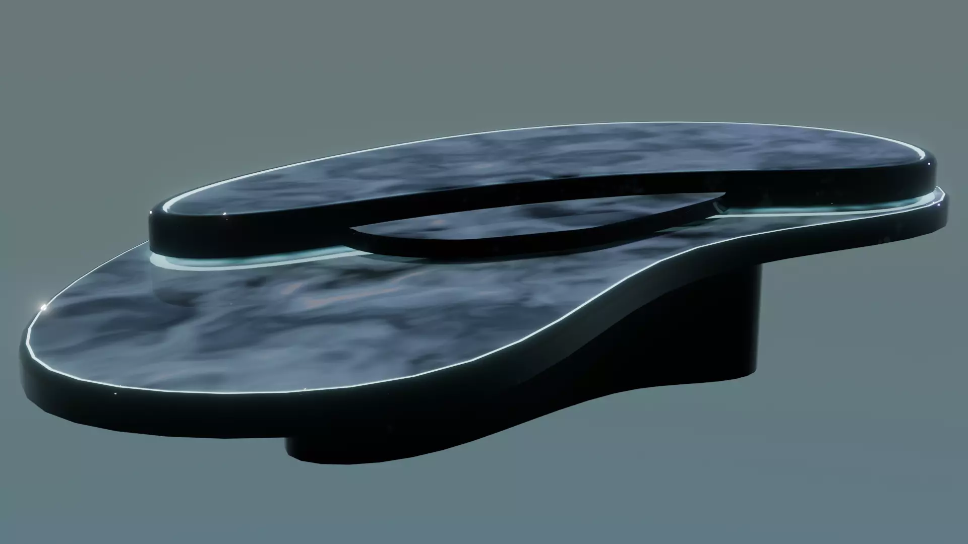 Futuristic Tiered Coffee Table Low-poly 3D model_0