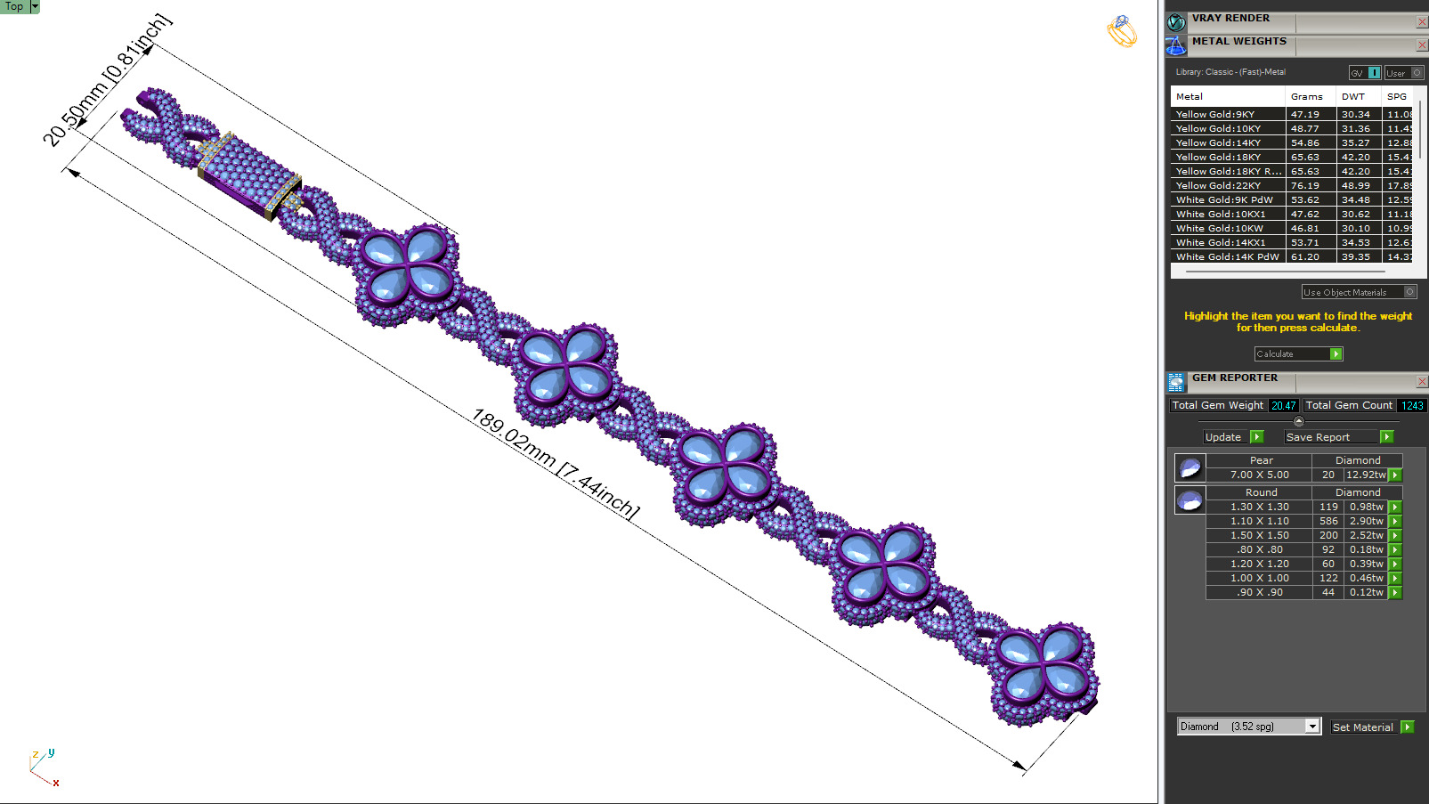 Custom Pear Four leaf Clover Bracelets - Pear leaf Bracelets  3D print model_6