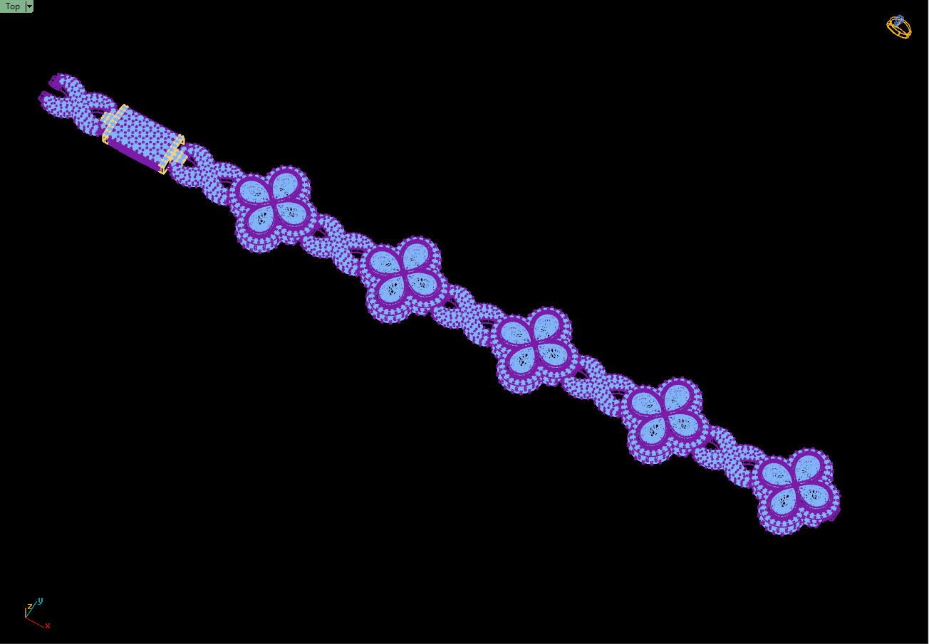 Custom Pear Four leaf Clover Bracelets - Pear leaf Bracelets  3D print model_15