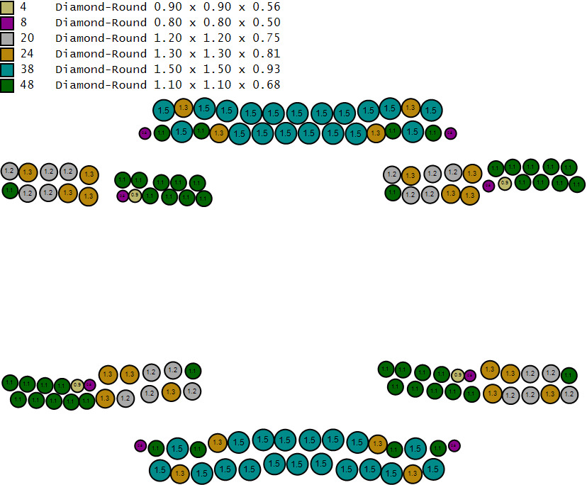Custom Pear Four leaf Clover Bracelets - Pear leaf Bracelets  3D print model_20