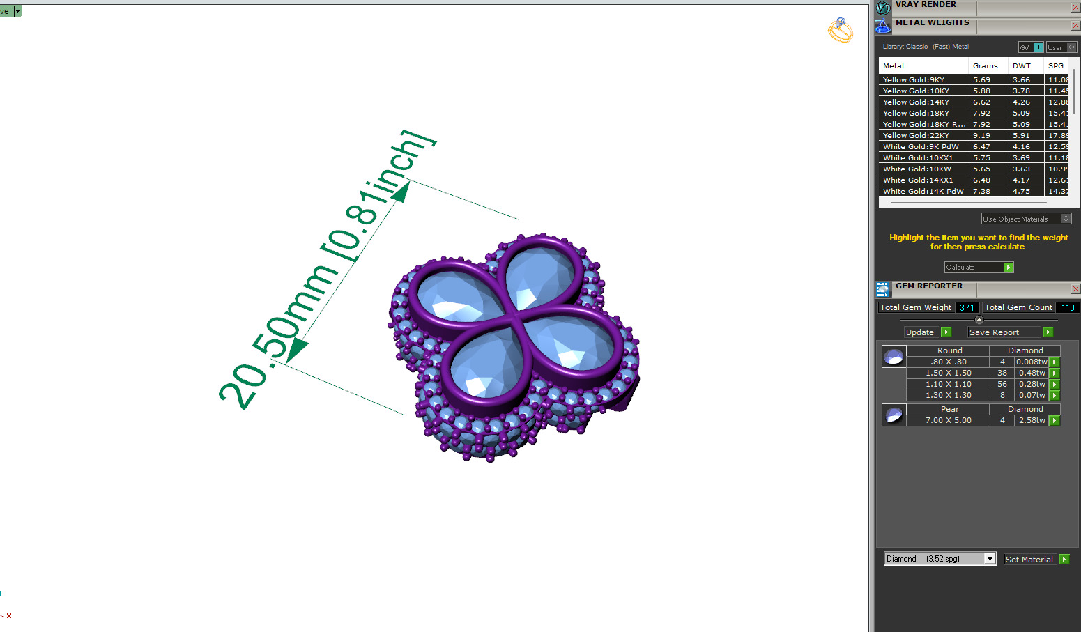 Custom Pear Four leaf Clover Bracelets - Pear leaf Bracelets  3D print model_13