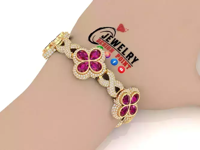 Custom Pear Four leaf Clover Bracelets - Pear leaf Bracelets 