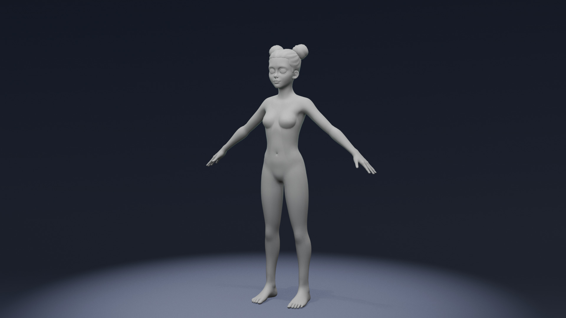 Stylized Human Body Base Mesh 3D Model Pack Rigged IK FK Switch Low-poly 3D model_42