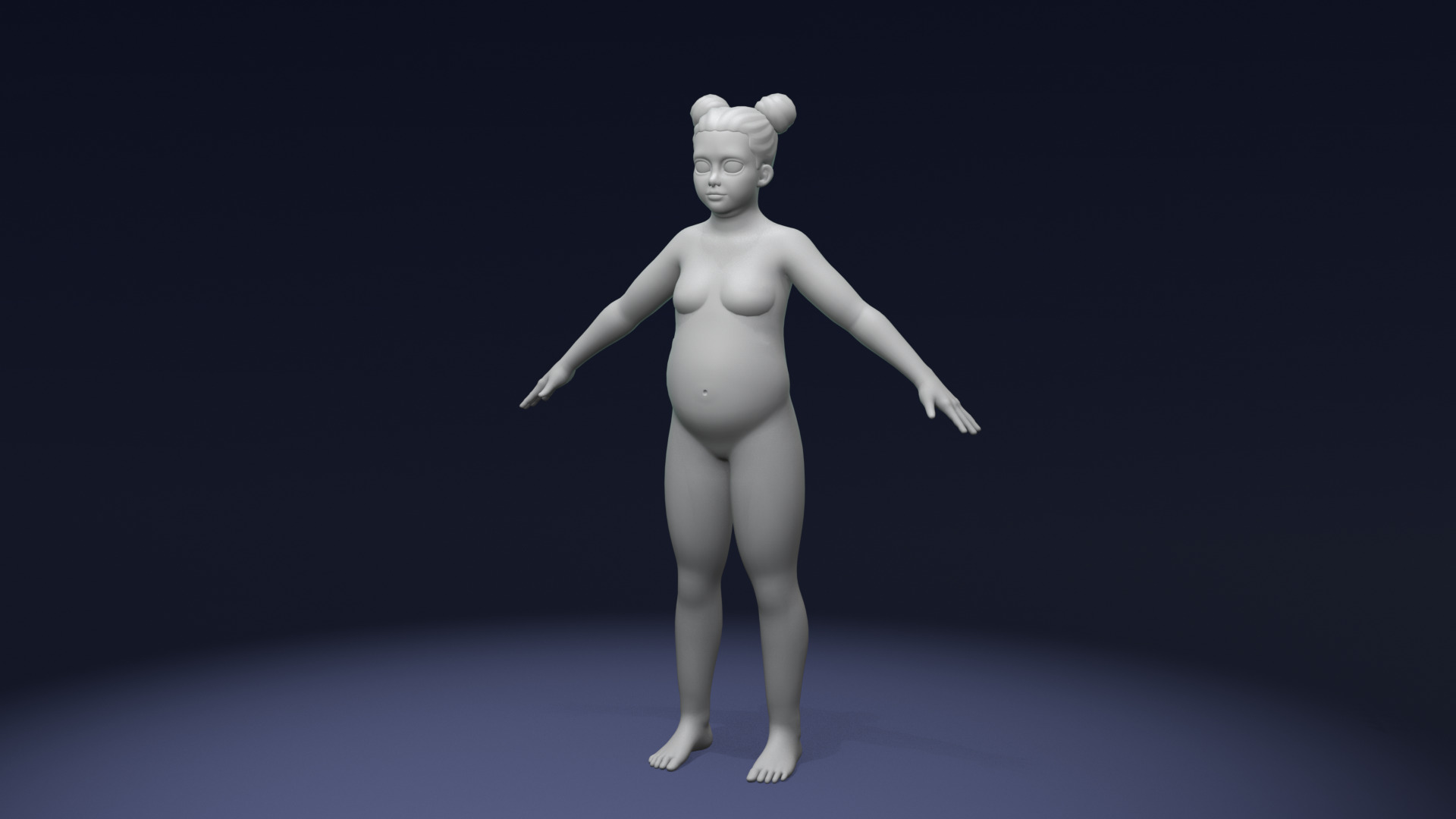 Stylized Human Body Base Mesh 3D Model Pack Rigged IK FK Switch Low-poly 3D model_78