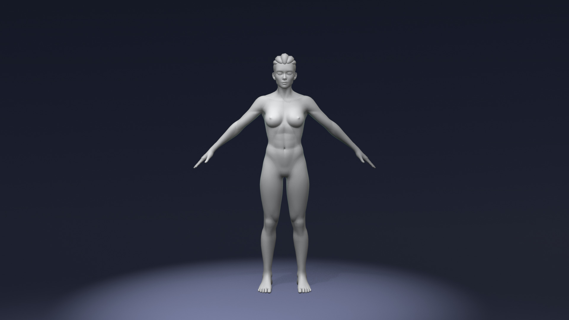 Stylized Human Body Base Mesh 3D Model Pack Rigged IK FK Switch Low-poly 3D model_49