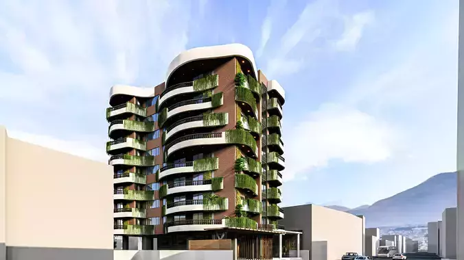 MODERN APARTMENT BUILDING 3D model