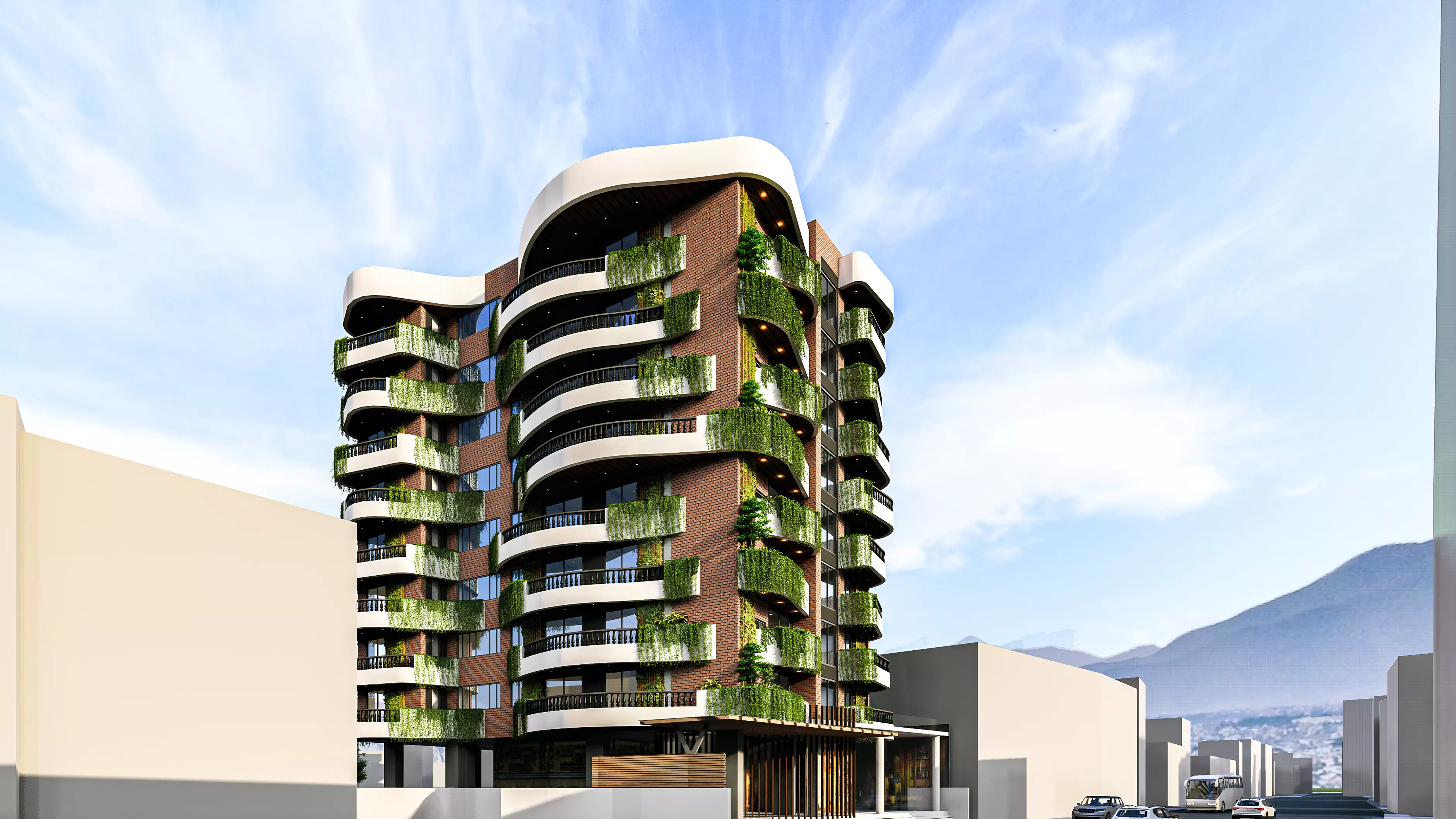 MODERN APARTMENT BUILDING 3D model_0