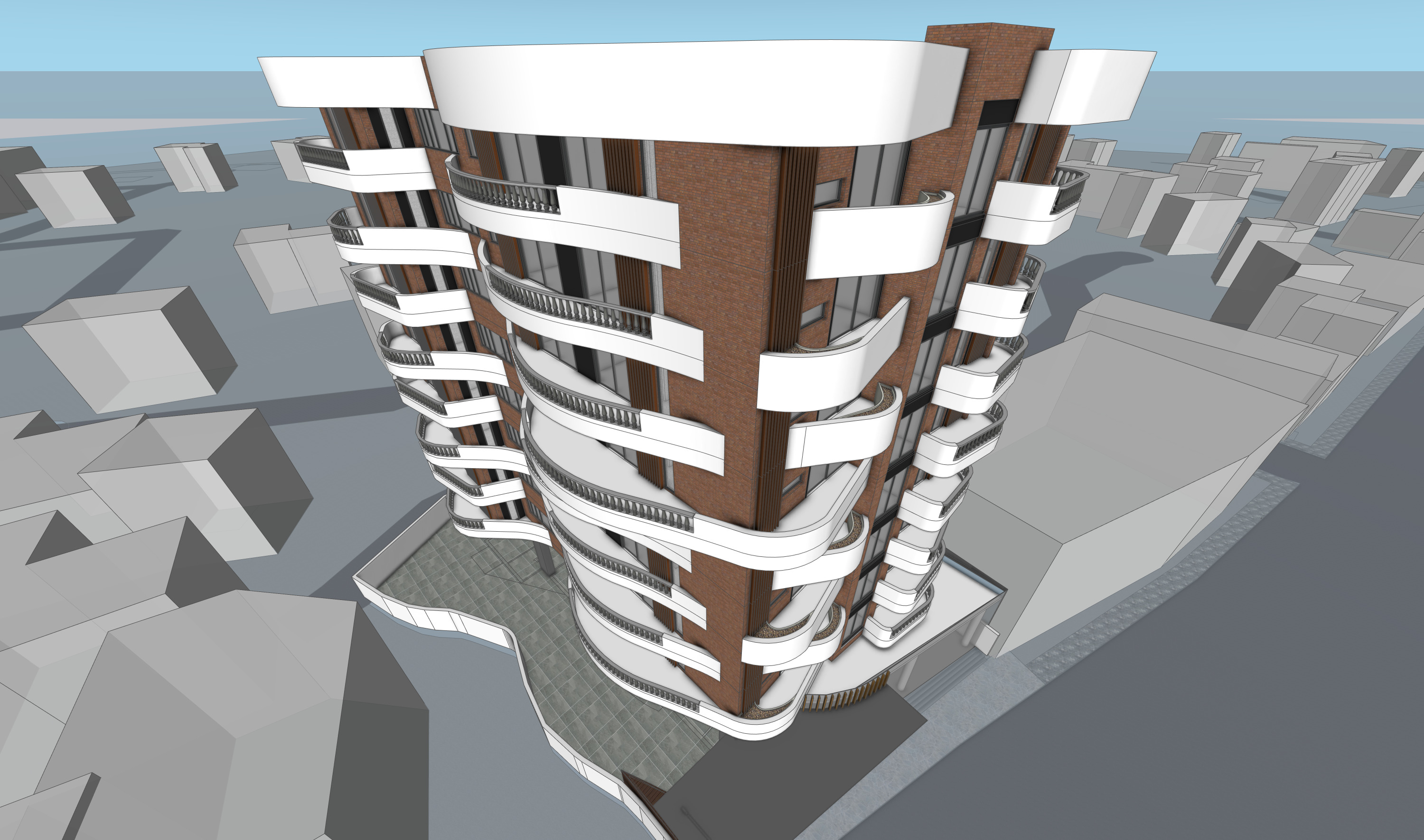 MODERN APARTMENT BUILDING 3D model_19