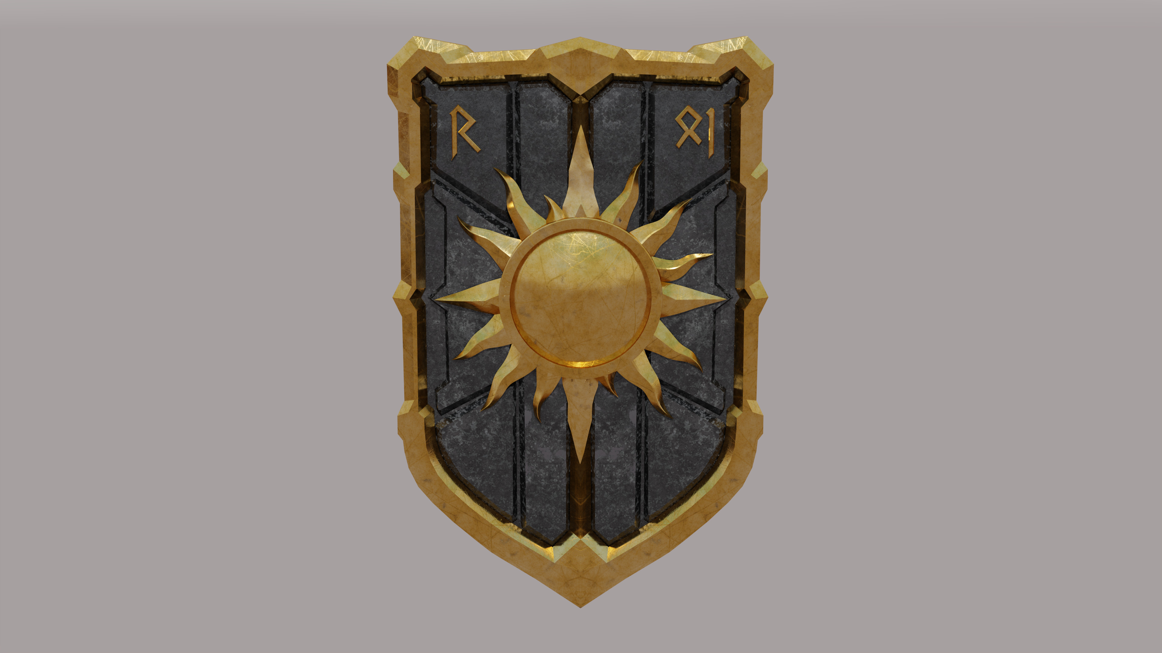 Bastion of the Zenithgold Heroic Paladin Armor and Weapon Set 3D model_2