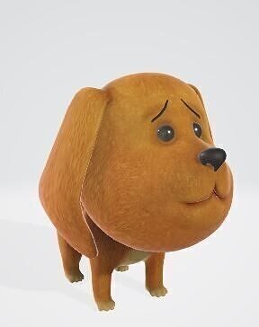 Puppy GLB 3D Model Perfect for Animations and Games Low-poly 3D model