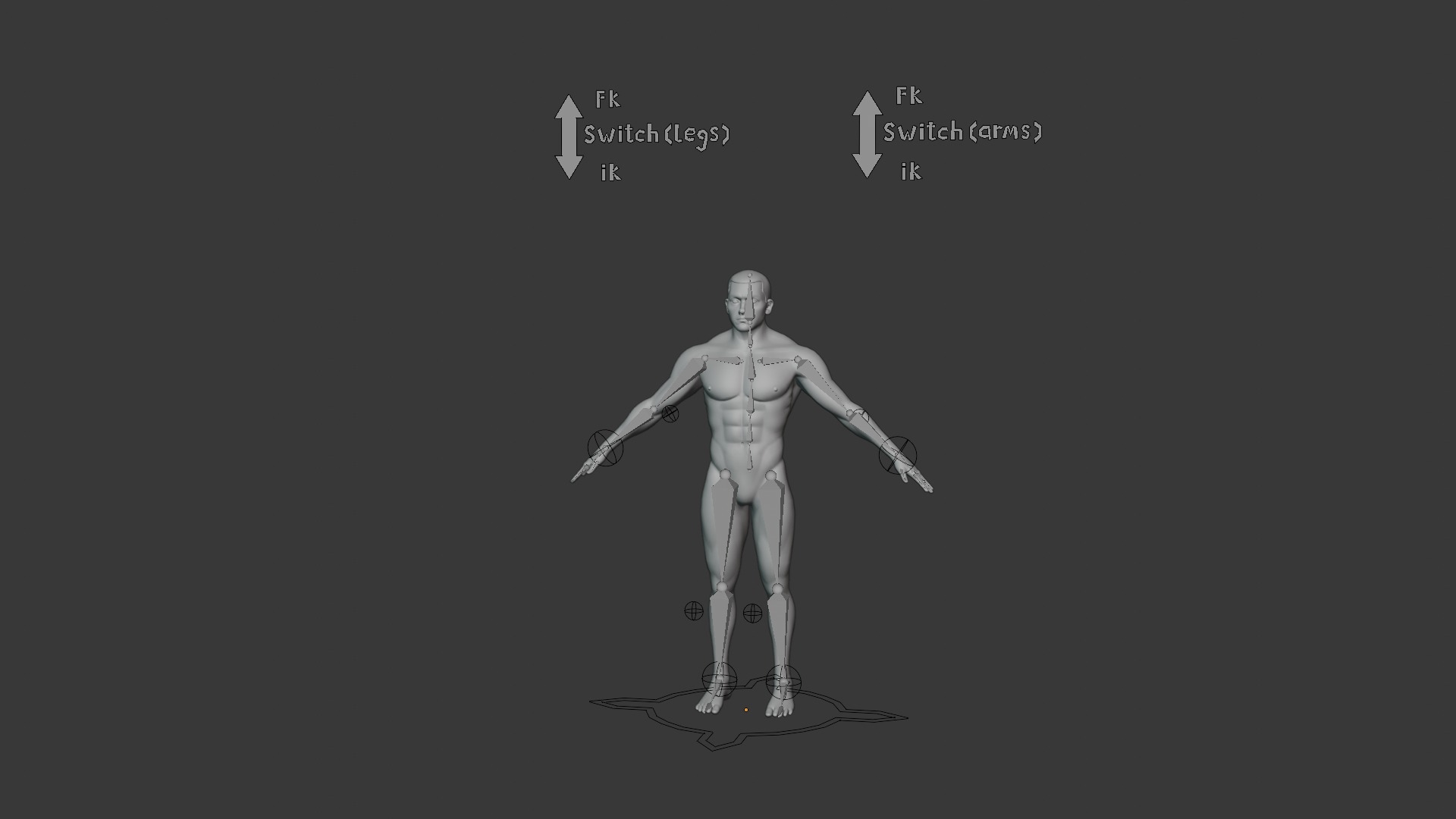 Cartoon Human Body Base Mesh 3D Model Pack Rigged IK FK Switch 3D Model Collection_59
