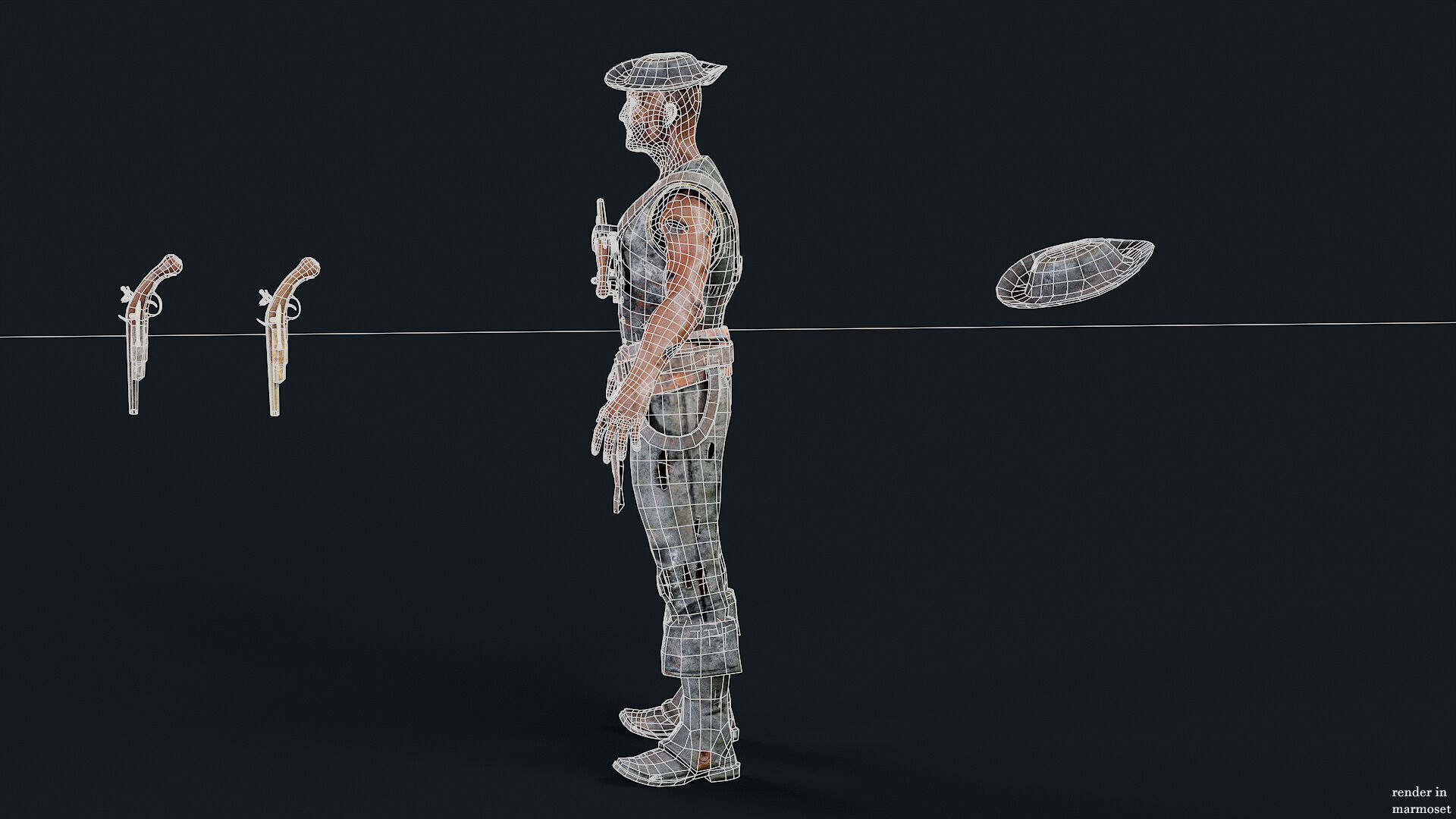 PIRATE UNDEAD 10 Low-poly 3D model_13