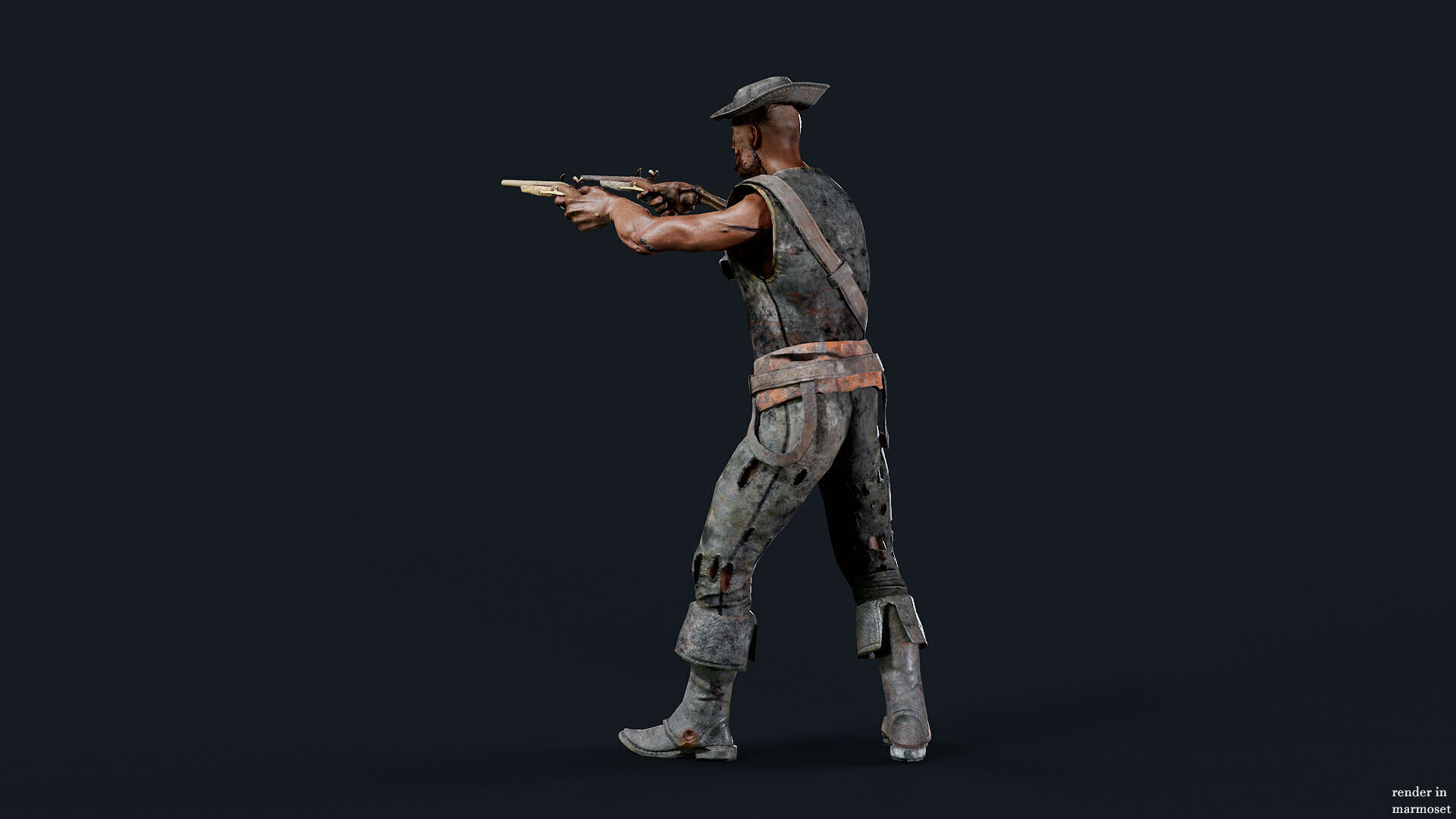 PIRATE UNDEAD 10 Low-poly 3D model_4