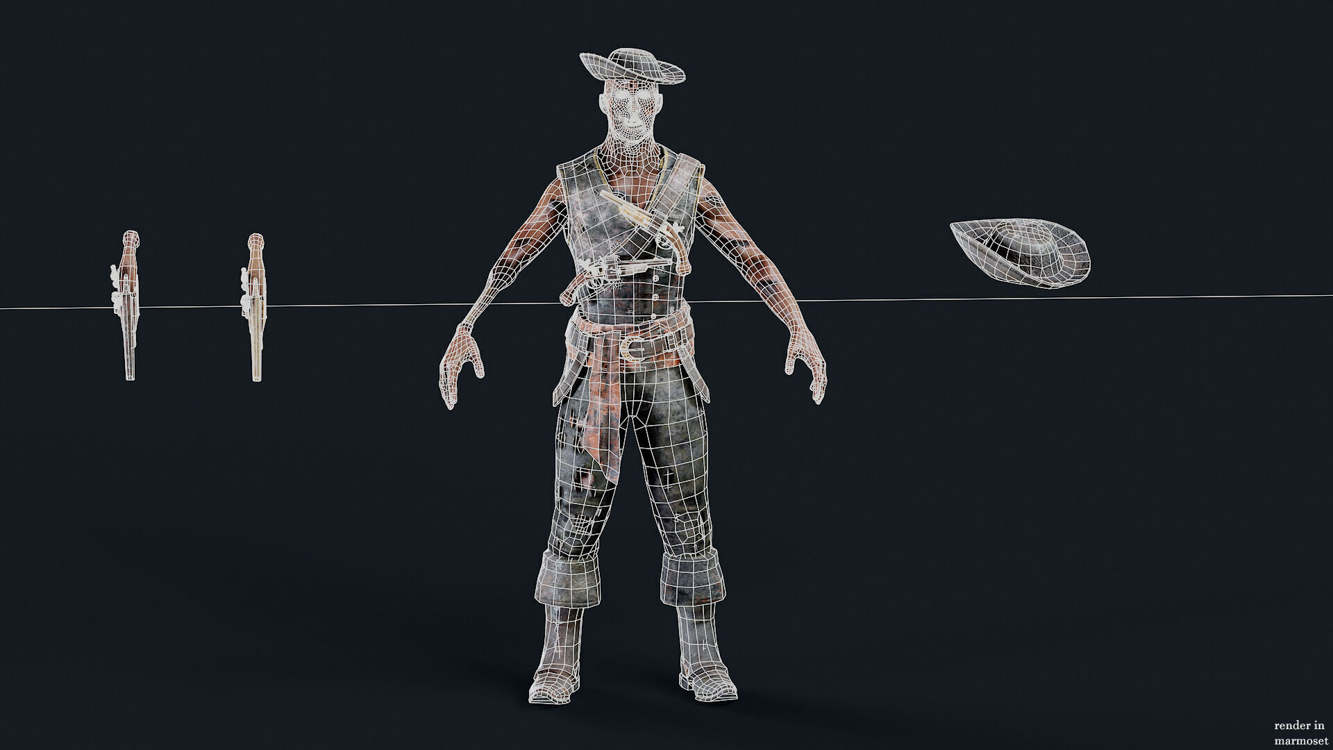 PIRATE UNDEAD 10 Low-poly 3D model_10