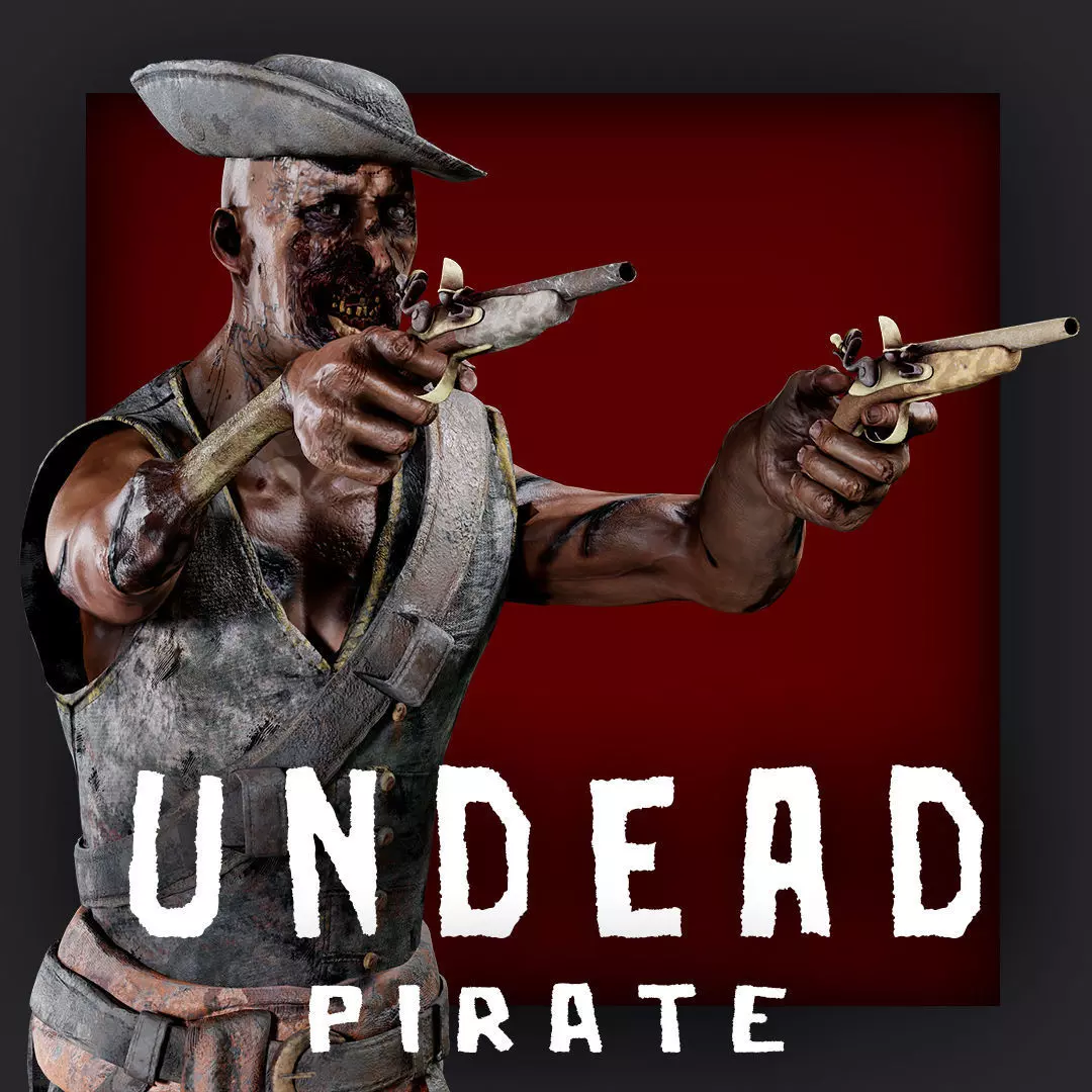 PIRATE UNDEAD 10 Low-poly 3D model_0