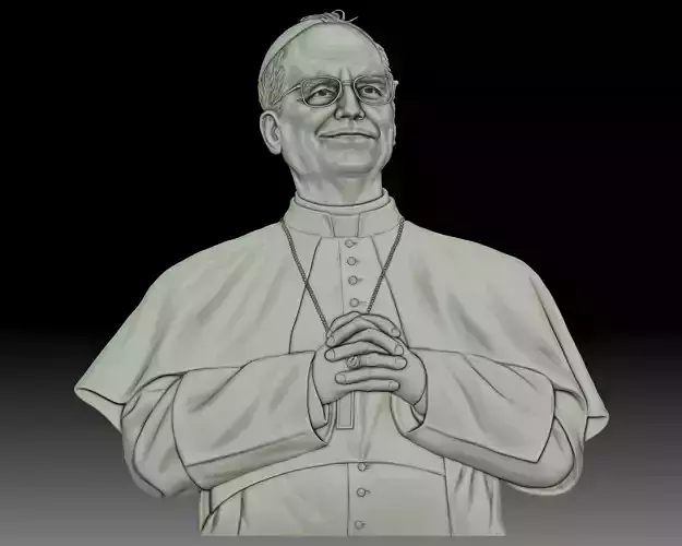 Pope Leo XIV portrait low coin bas-relief