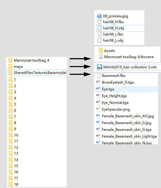 12 Real-time Women Hairstyles collection 05 Low-poly 3D model_21