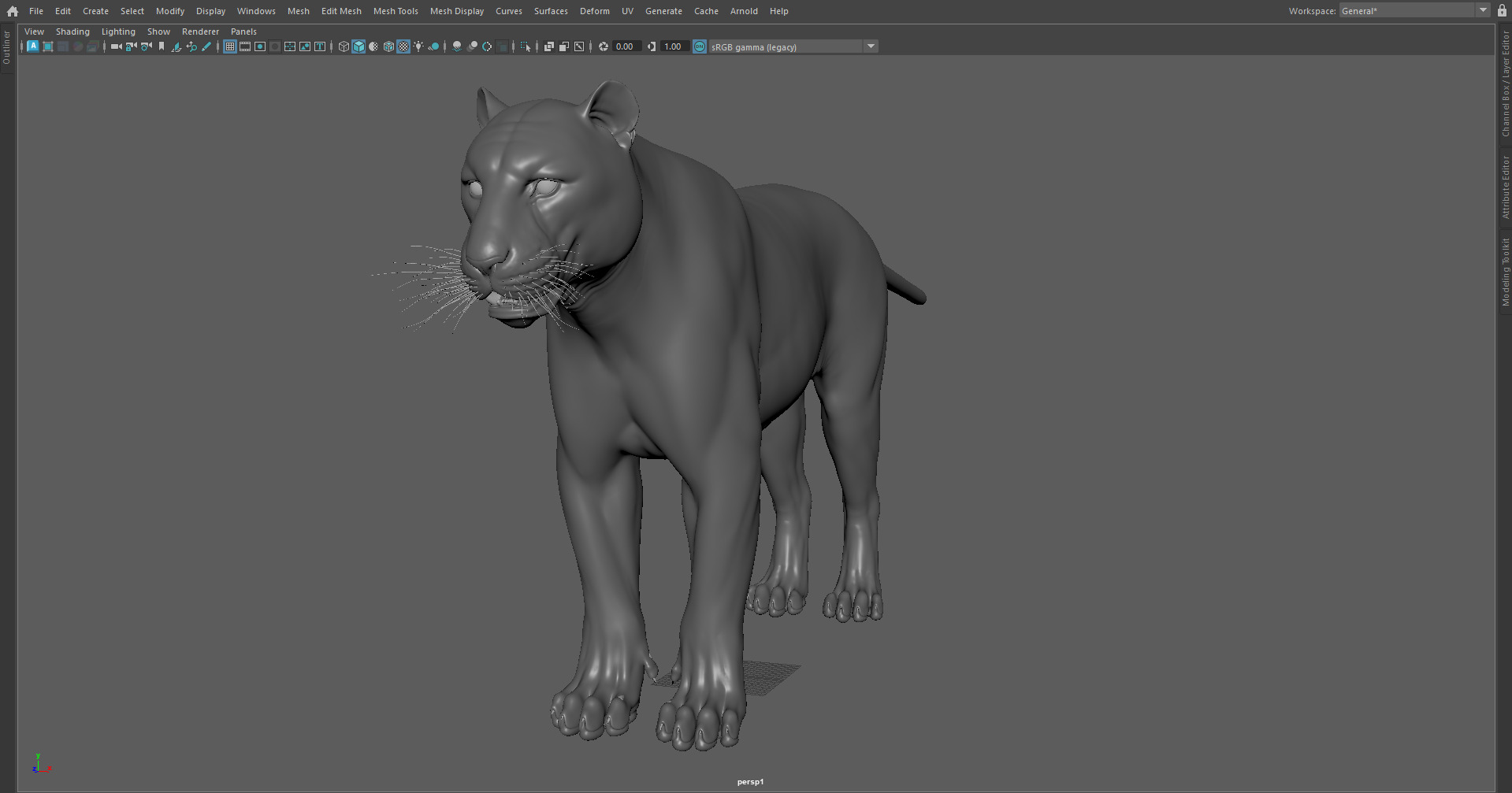 Tiger Low-poly 3D model_1